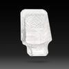 A clear, rectangular disposable color mixing cup with a textured pattern.