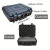 View of a durable hard carry case showing both the outside and inside of the product.