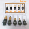 A 5-set box containing various metric size metal fittings and nuts, including M4 through M10.