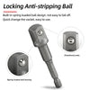 A close-up view of a locking anti-stripping ball used as a spring-loaded bearing for a socket adapter.