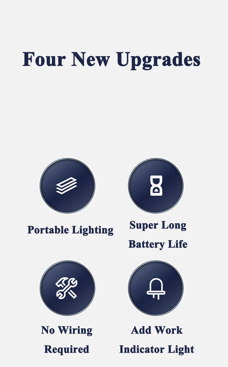 Liste von vier neuen Upgrades für einen PIR-Bewegungssensor LED-Schrankleuchte: Tragbare Beleuchtung, super lange Akkulaufzei