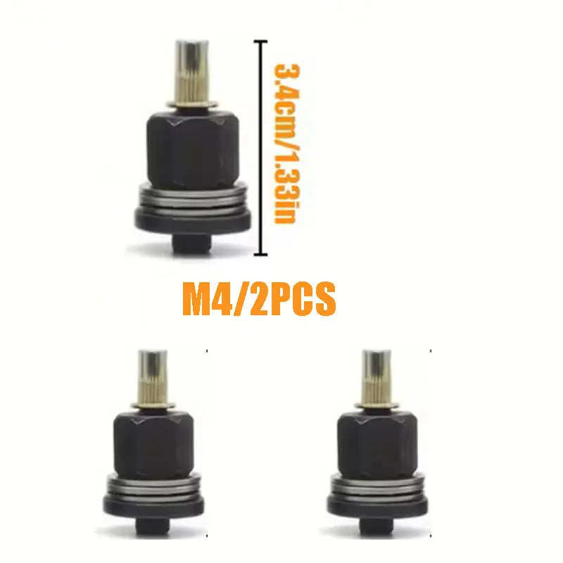 Two black M4 riveting tool components with a 3.4cm length shown against a white background.