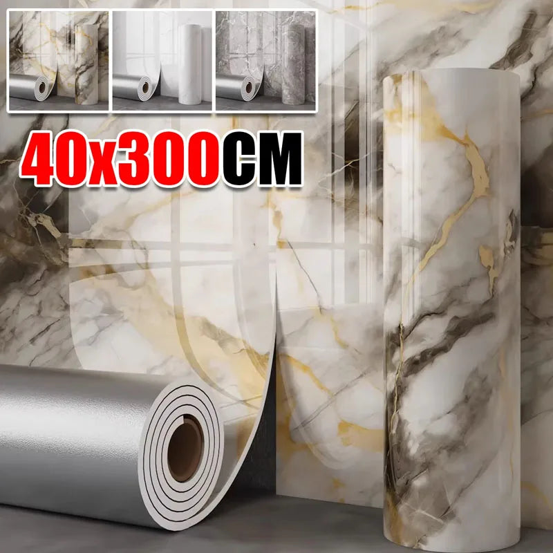 Autocollant mural effet marbre à décoller, tons beige et gris, sur fond marbré