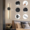 Juego de 360° apliques de pared regulables con varias opciones de control como tacto, mando a distancia, carga USB y reinicio