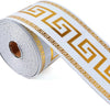 Rolle selbstklebender wasserdichter PVC-Wandrahmen-Sticker mit goldenem griechischem Muster auf weißem Hintergrund