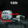 Silver heavy duty retractable metric tape measure with a 16ft length shown against a dark background.