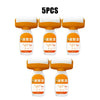 Kit de pintura para reparar paredes con cinco piezas y rodillos, en empaque naranja y blanco.