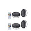 A set of solar floating pool lights and a remote control for underwater lighting.