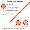 Diagram showing the workable wire standard for 22-18AWG wire, including ID and OD ranges.
