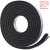Roll of black self-adhesive foam weather stripping tape, 2 meters long and 1 cm thick.