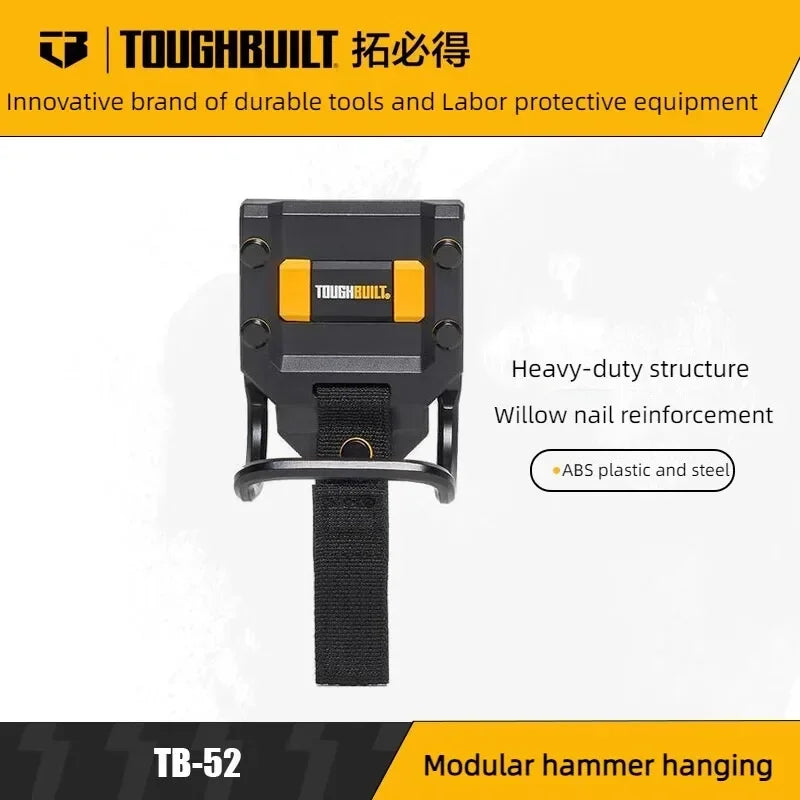 Black modular hammer hanging tool with yellow accents and willow nail reinforcement