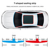T-shaped sealing strip installed on a car window for noise reduction and sealing