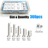 A set of M3 stainless steel self-tapping screws in various sizes and quantities packaged in a clear plastic tray.