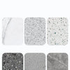 A set of integrated stone trimming polishing discs showing various textures and colors of natural stone slabs.