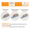 Three steps showing how to strip, insert, and clamp a wire using a lever wire connector.