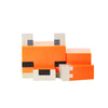 An officially licensed cute fox night light and desk lamp made of orange and white blocks.