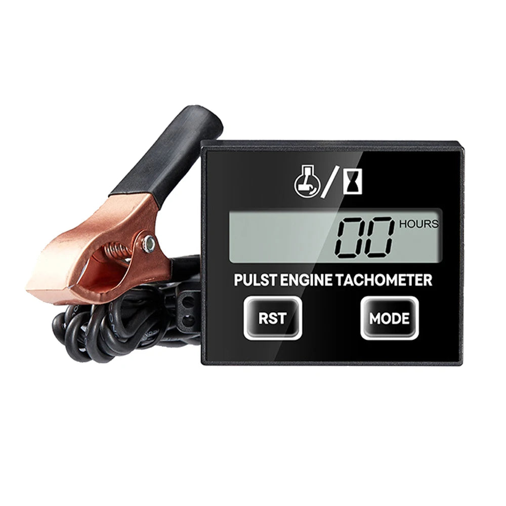 Compteur de régime moteur numérique noir avec capteur et boutons affichant 00 heures.