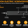 Schwarzer Präzisions-Elektscrewdriver mit fünf Modi und verschiedenen Drehmoment-Einstellungen.