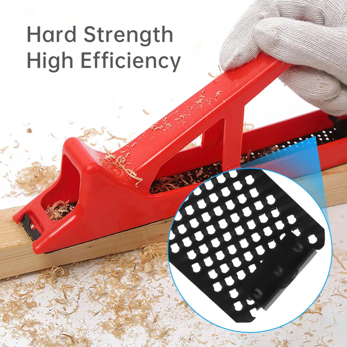Red precision flat shaver replacement blades being held by a hand, showing the grid pattern of the blade.