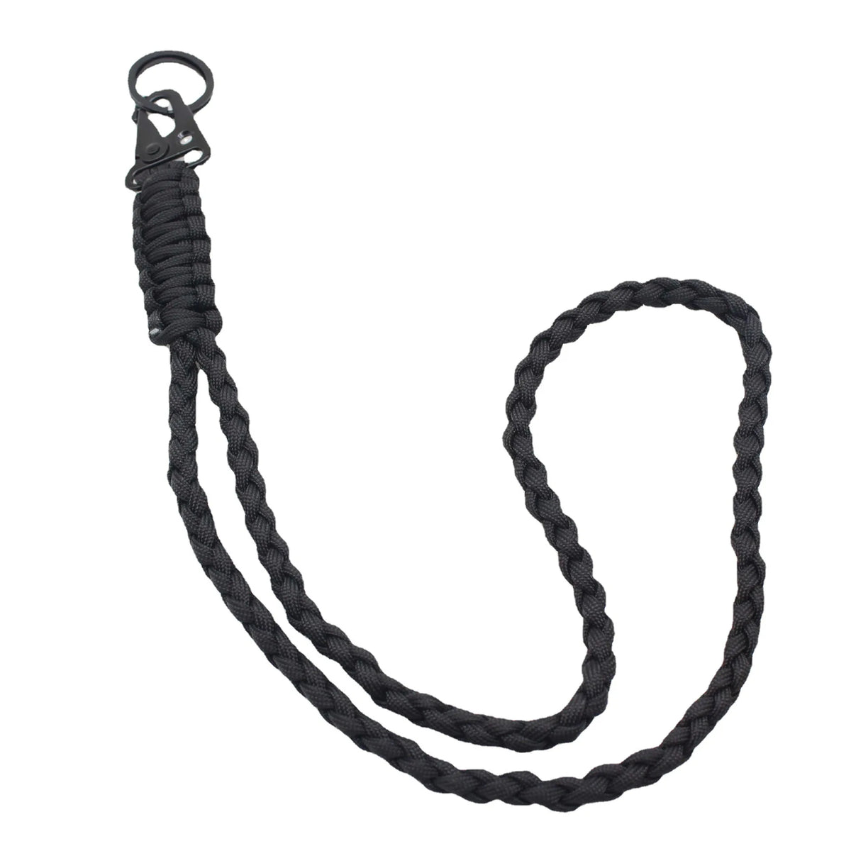 Schwarzes Paracord-Lanyard und Schlüsselanhänger für den täglichen Gebrauch