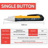 A single button voltage detector pen with an orange and white body and black tip.