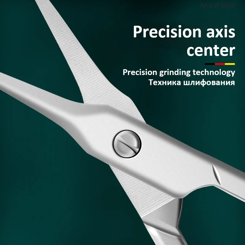 Close-up of a precision stainless steel axis center for grinding technology used in cuticle and nail clippers.