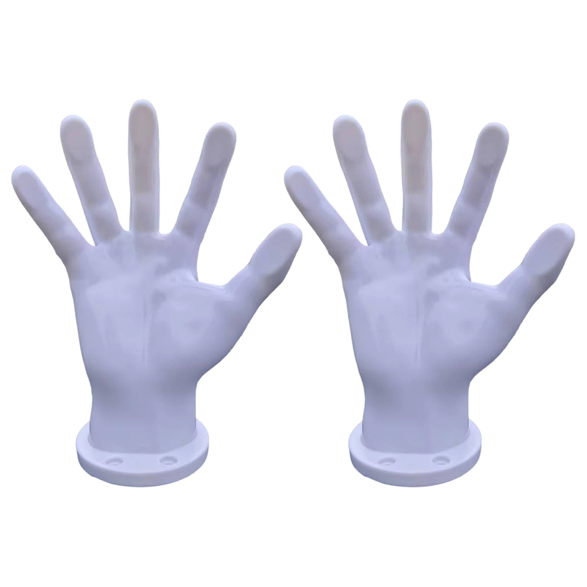 Pair of white hand-shaped wall decor for basketball and football theme