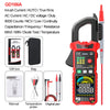 Medidor digital rojo con funda protectora y accesorios para probar corriente eléctrica.