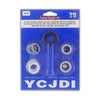 A blue plastic kit containing various pump repair rods and accessories for airless spraying machines.