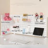 Weißer, anpassbarer Desktop-Pegboard-Organizer mit Halterungen und Leisten zum Organisieren der Arbeit