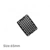 A black precision flat shaver replacement blade with a grid pattern, size 65mm.