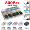 A box of 800 pieces of heat shrink butt crimp terminals in various sizes and colors.