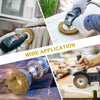 A set of coarse crimped wire brushes used for metal cleaning and surface preparation, shown in various applications.