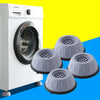 Anti-vibration silicone feet pads for a white washing machine.