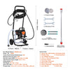 Professionerischer elektrischer Luftless-Lackierer mit Schläuchen, Manometern, Pinseln und Zubehör.