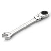 A silver chrome vanadium heavy-duty ratcheting combination wrench.