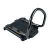 A black heavy duty hammer belt holder with a metal loop and mounting plate.