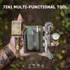 A hand holds a 7-in-1 multifunctional tool set featuring various stainless steel tools and accessories.