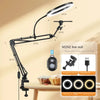 Black M2N2 live suit clip cantilever light fixture mounted on a desk surface