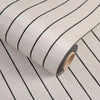 Roll of 3D self-adhesive wall decor grille wallpaper with thin black stripes