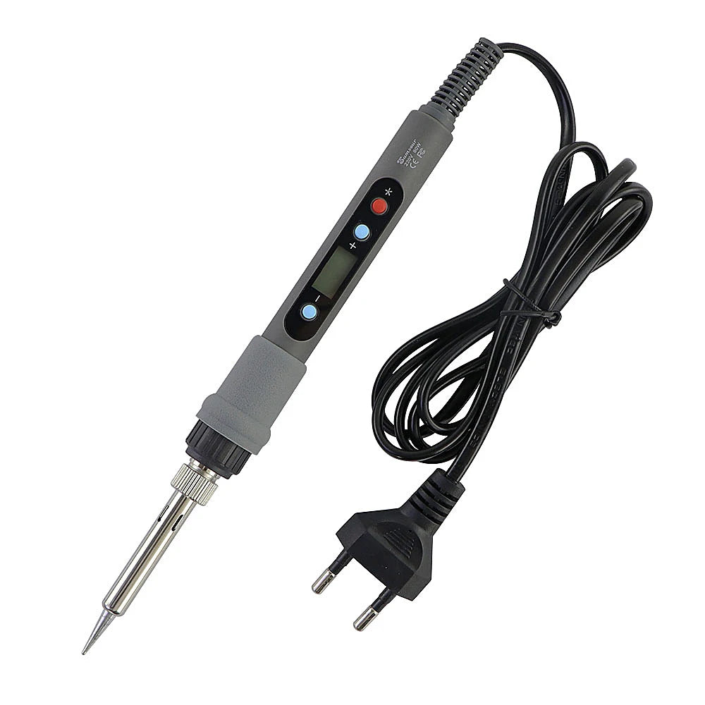A precision digital soldering iron with a cord and tip for electronics repair.