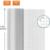 Diagram showing size specifications of heavy-duty galvanized wire mesh fencing, including dimensions and gauge.