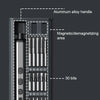 Vue verticale d'un kit de réparation de tournevis électrique magnétique multifonction avec manche en alliage d'aluminium et p