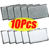 A set of ten gray and white microfiber detailing sponges for cleaning.