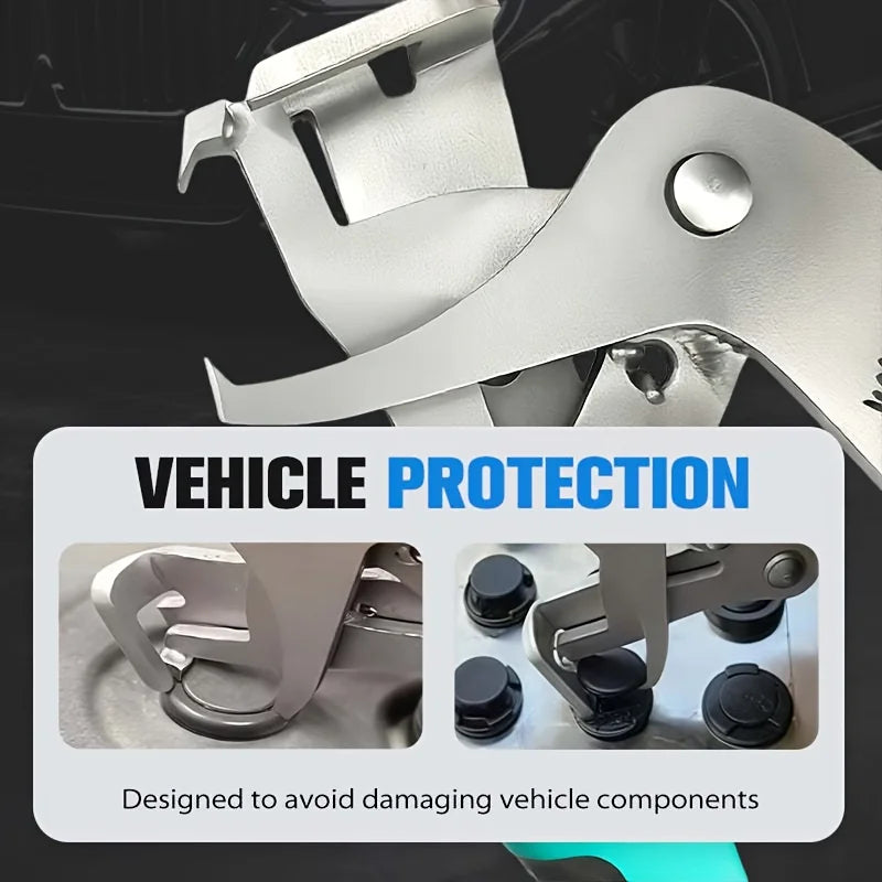 Stainless steel auto plastic clip pliers designed to avoid damaging vehicle components