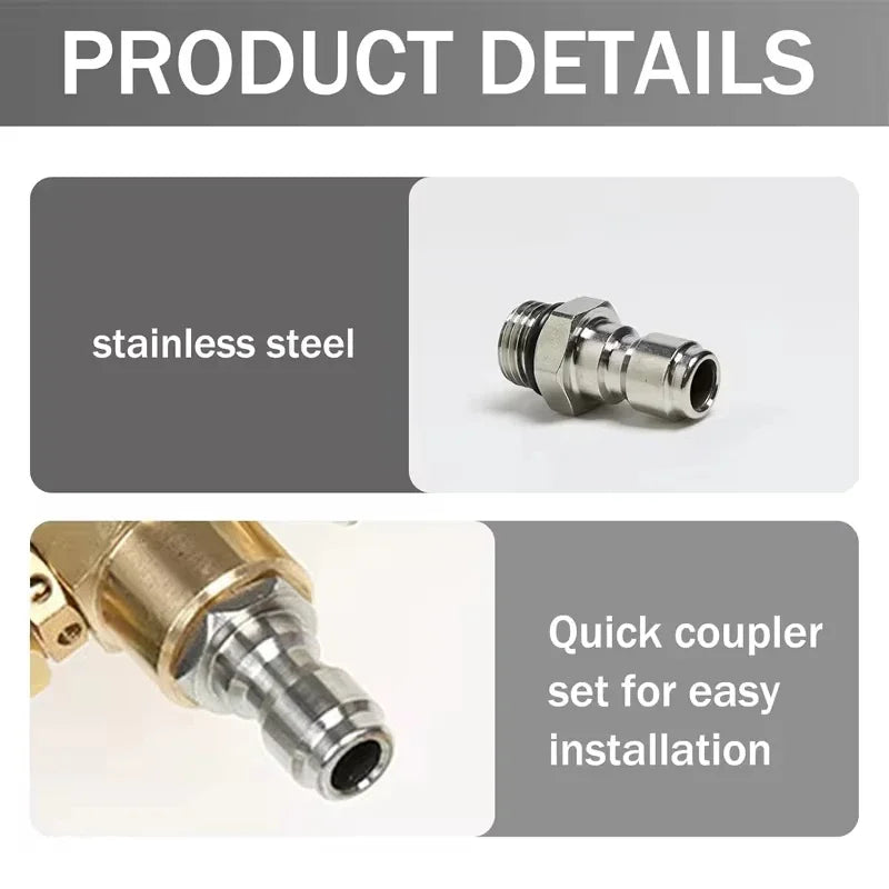 Stainless steel quick coupler set for easy installation