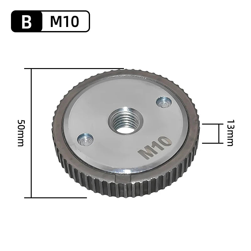 M10 grinding press plate with a serrated edge and mounting holes