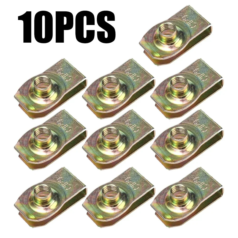 Ten pieces of self-tapping U-clip fasteners used for automotive repair