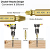 A set of double-headed screw extractors and drill bits used for removing damaged or stripped screws from materials.
