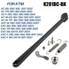 KTM side stand kickstand kit including a black metal rod and various mounting hardware.
